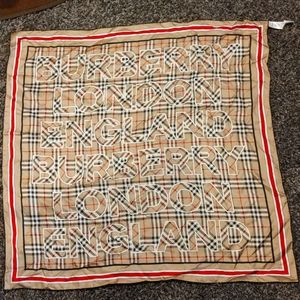 Burberry Vintage Check Logo Silk Scarf